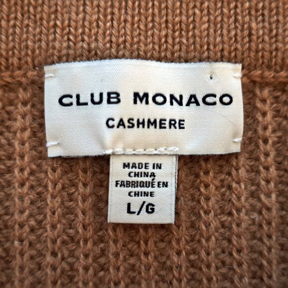 CLUB MONACO Cashmere Ribbed Midi Skirt, camel, sz L - Picture 6 of 8